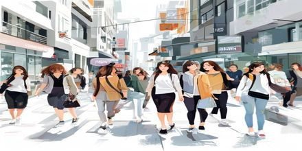 白洁少妇社会学研究配图，城市街头女性群体，现代都市生活场景，社会视角研究主题